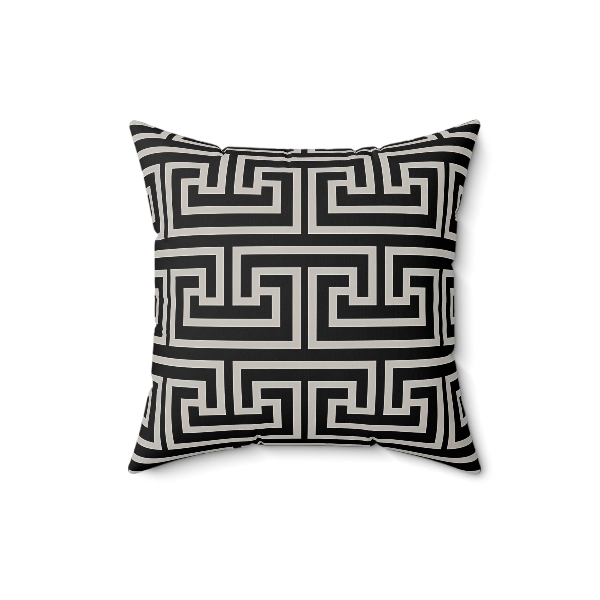 Chic Black Geometric Square Pillow, Modern Home Decor, Accent Cushion, Stylish Throw Pillow, Living Room Decor, Gifts for Him or Her - LOLA VEGAS ART