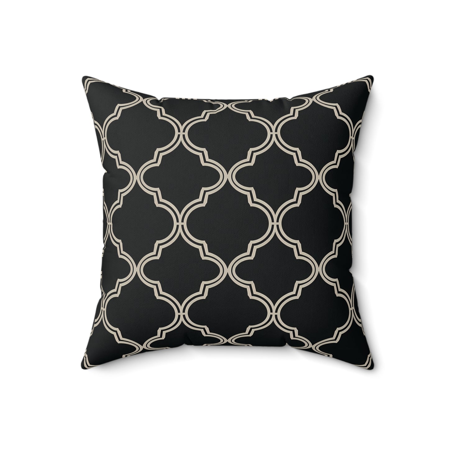 Elegant Geometric Throw Pillow, Modern Home Decor, Soft Spun Polyester Cushion, Living Room Accent, Gift for Her, Moroccan Quatrefoil - LOLA VEGAS ART