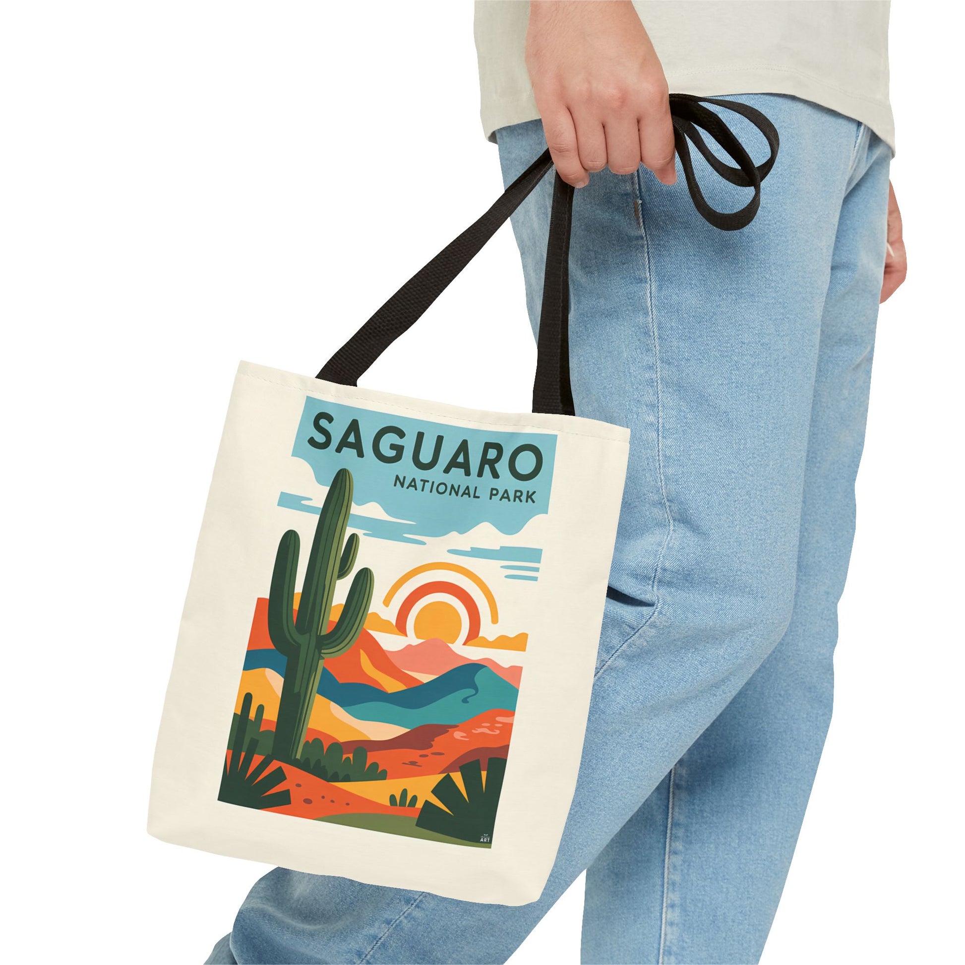 Saguaro National Park Tote Bag, Eco-Friendly Shopping Bag, Cactus Design, Nature Lover Gift, Hiking Bag, Travel Accessory - LOLA VEGAS ART