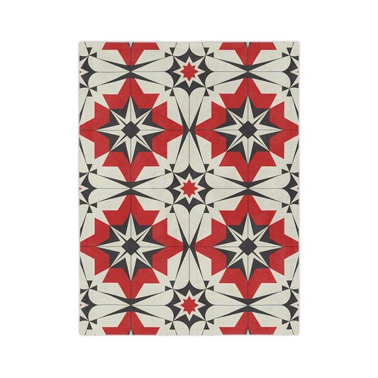 Geometric Pattern Velveteen Blanket, Cozy Home Decor, Perfect for Holidays, Gift for Friends or Family, Modern Throw - LOLA VEGAS ART