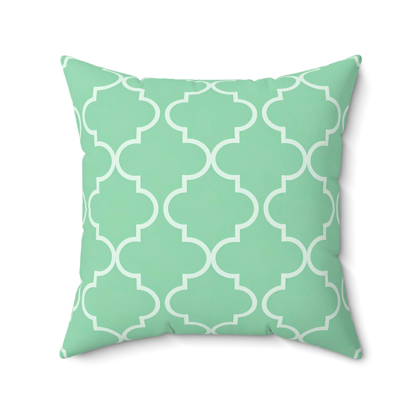 Mint Green Geometric Accent Pillow | Modern Home Decor, Throw Cushion, Living Room Pillow, Wedding Gift, Cozy Accent, Moroccan Quatrefoil - LOLA VEGAS ART