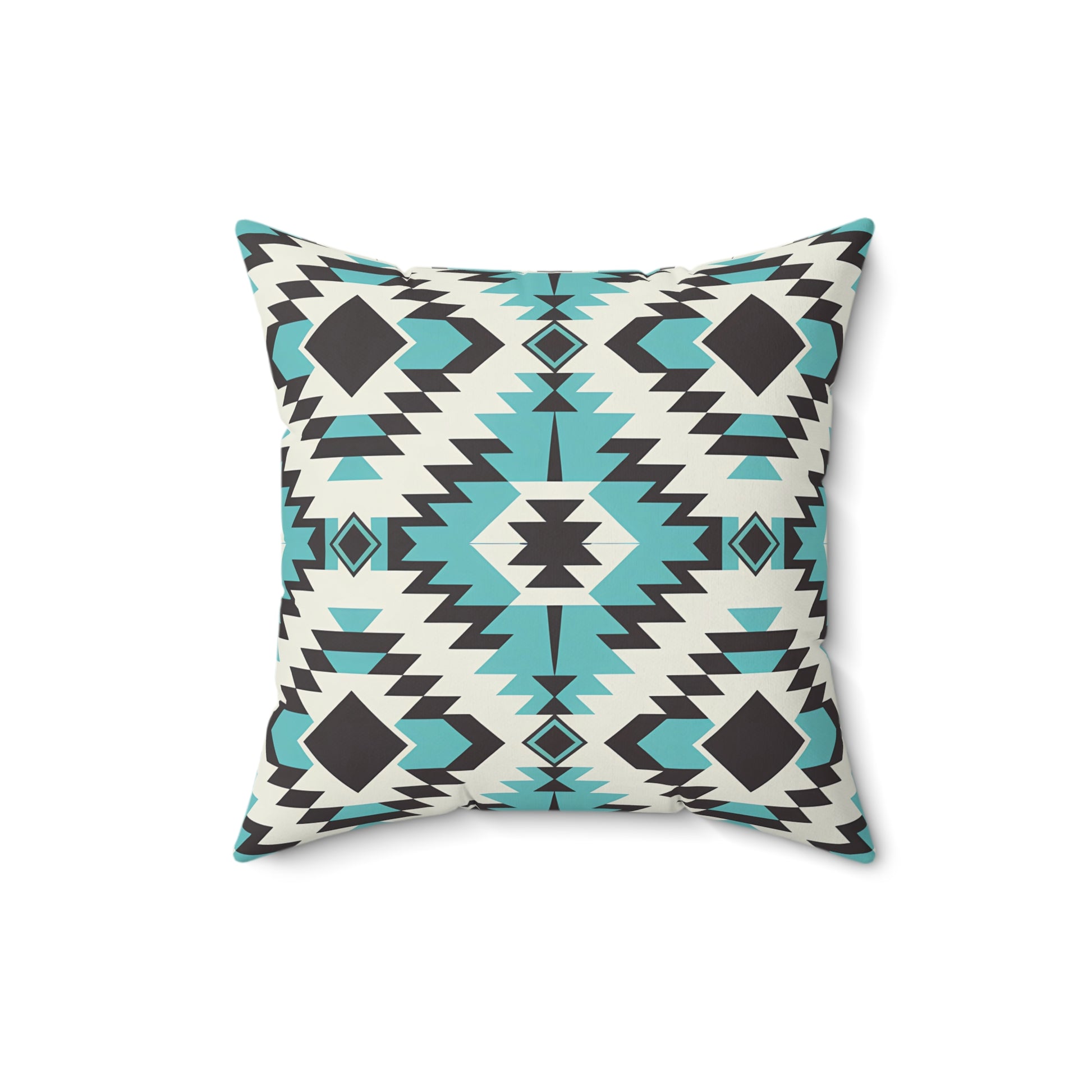 Turquoise and Black Bohemian Pillow, Cozy Home Decor, Tribal Cushion, Living Room Accent, Gift for Boho Lovers, Modern Home Accessories - LOLA VEGAS ART