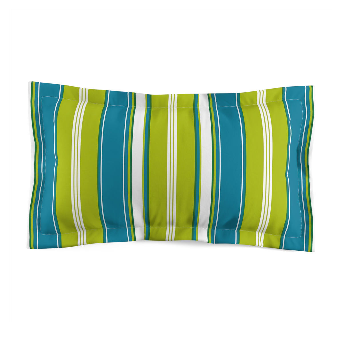 Blue Green Striped Pillow Sham | Microfiber Pillow Sham