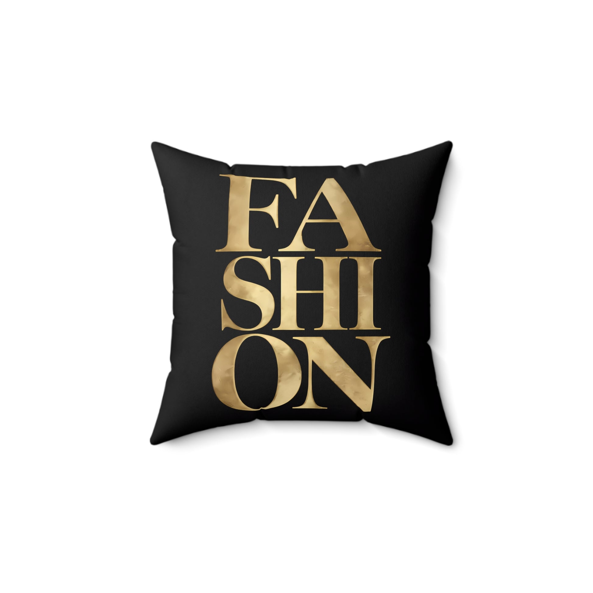 Fashionista Glam Square Pillow - Black/Gold, Stylish Decor, Trendy Throw Cushion, Chic Home Accessory, Gift for Fashion Lover, Glam Decor - LOLA VEGAS ART
