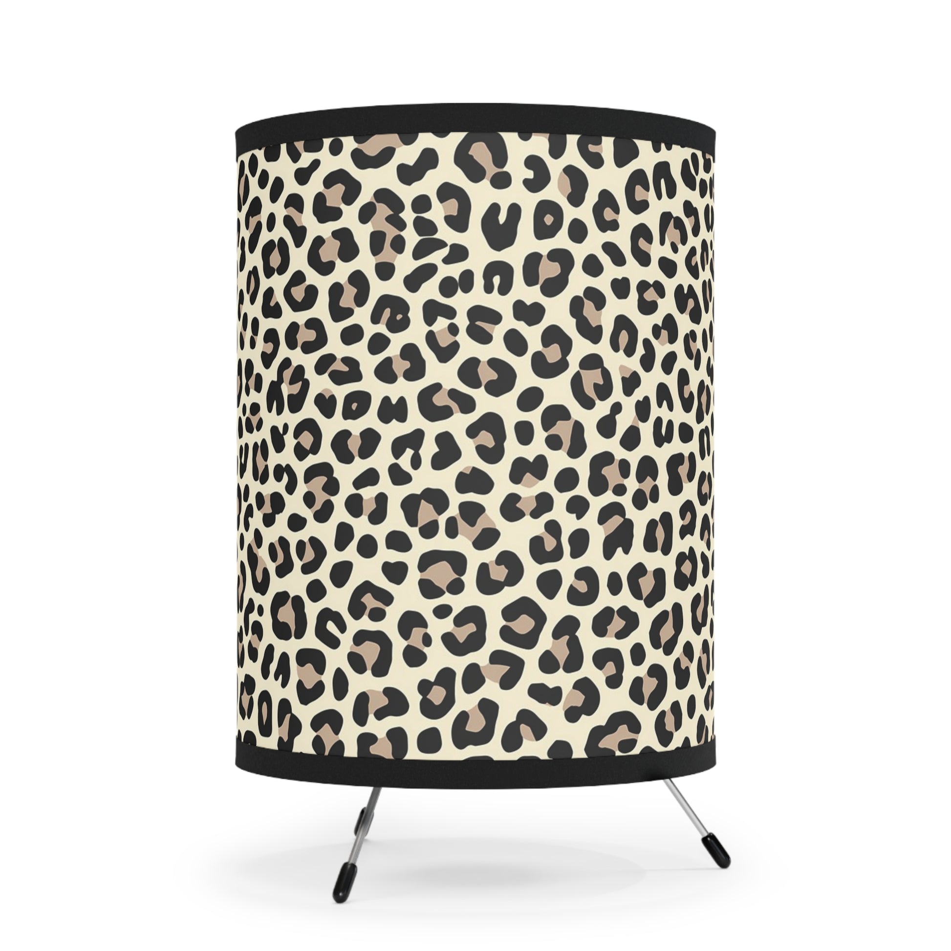 Leopard Print Tripod Lamp, Stylish Home Decor, Modern Lighting, Unique Gift, Animal Pattern Shade, Living Room Accent - LOLA VEGAS ART