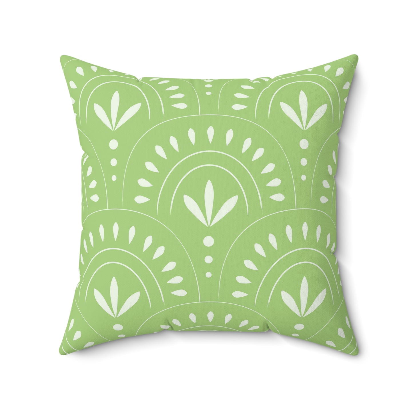 Boho Chic Spun Polyester Square Pillow, Green Abstract Decor, Throw Pillow for Living Room, Modern Home Accent, Housewarming Gift, - LOLA VEGAS ART