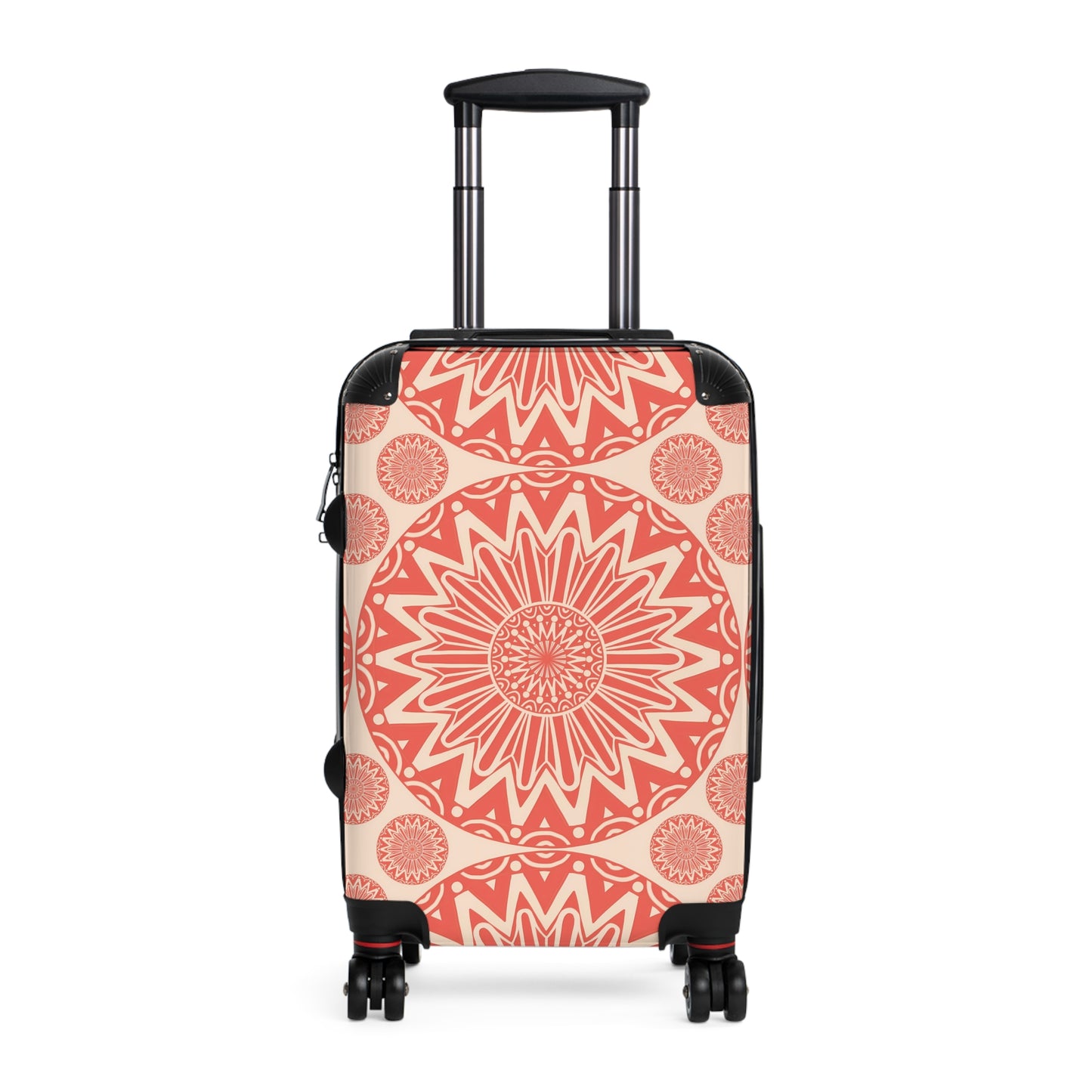 Orange Bohemian Mandala Suitcase: Stylish Travel Luggage, Personalized Bag, Perfect for Vacations, Gifts, Travel Enthusiasts