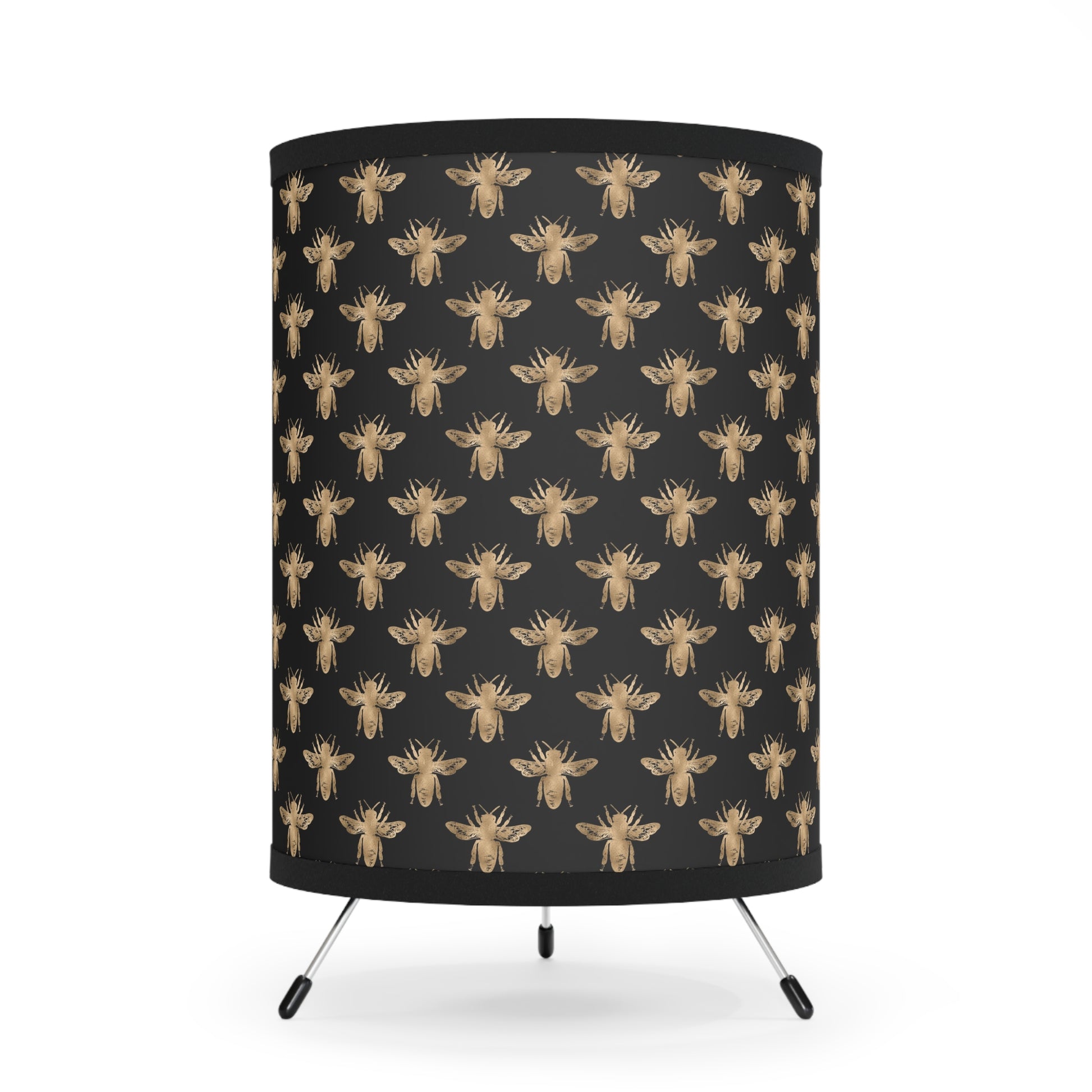 Bee Pattern Tripod Lamp - Unique Home Decor, Stylish Lighting, Insect Lover Gift, Modern Design, Interior Accents, Cozy Atmosphere - LOLA VEGAS ART