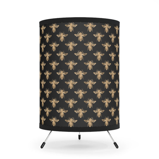 Bee Pattern Tripod Lamp - Unique Home Decor, Stylish Lighting, Insect Lover Gift, Modern Design, Interior Accents, Cozy Atmosphere - LOLA VEGAS ART