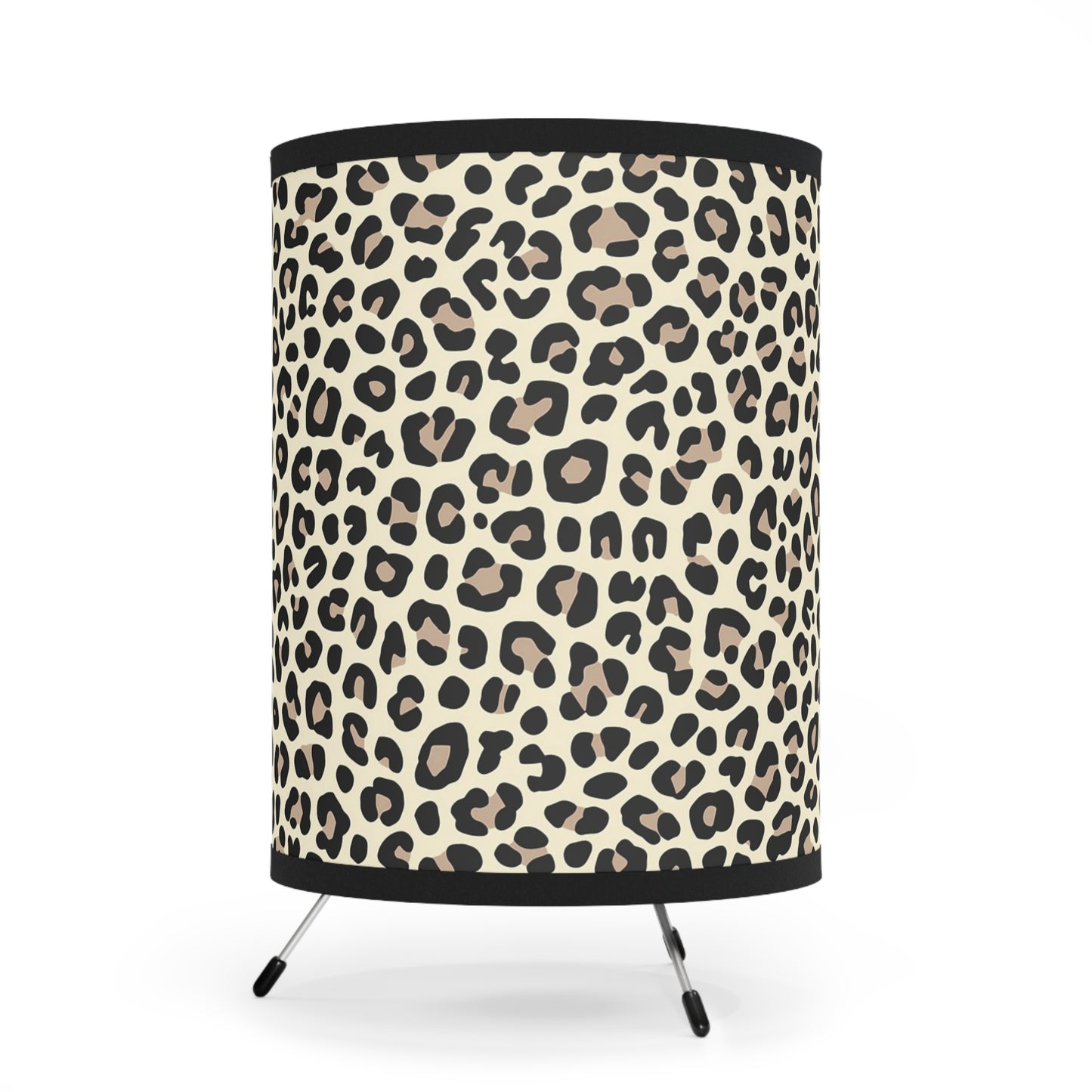Leopard Print Tripod Lamp, Stylish Home Decor, Modern Lighting, Unique Gift, Animal Pattern Shade, Living Room Accent - LOLA VEGAS ART