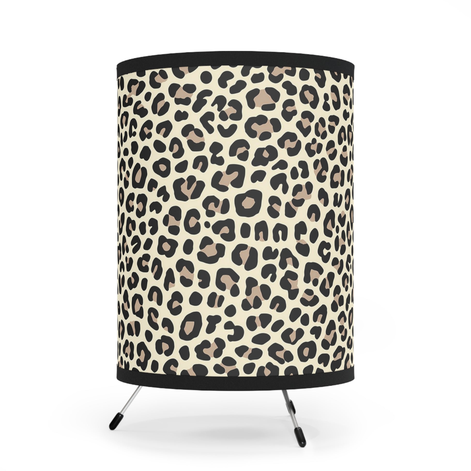 Leopard Print Tripod Lamp, Stylish Home Decor, Modern Lighting, Unique Gift, Animal Pattern Shade, Living Room Accent - LOLA VEGAS ART