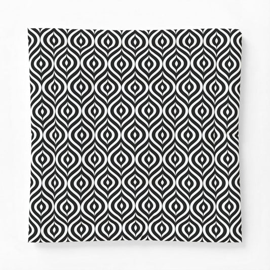 Geometric Black White Pattern Cotton Comforter | Modern Ikat Design