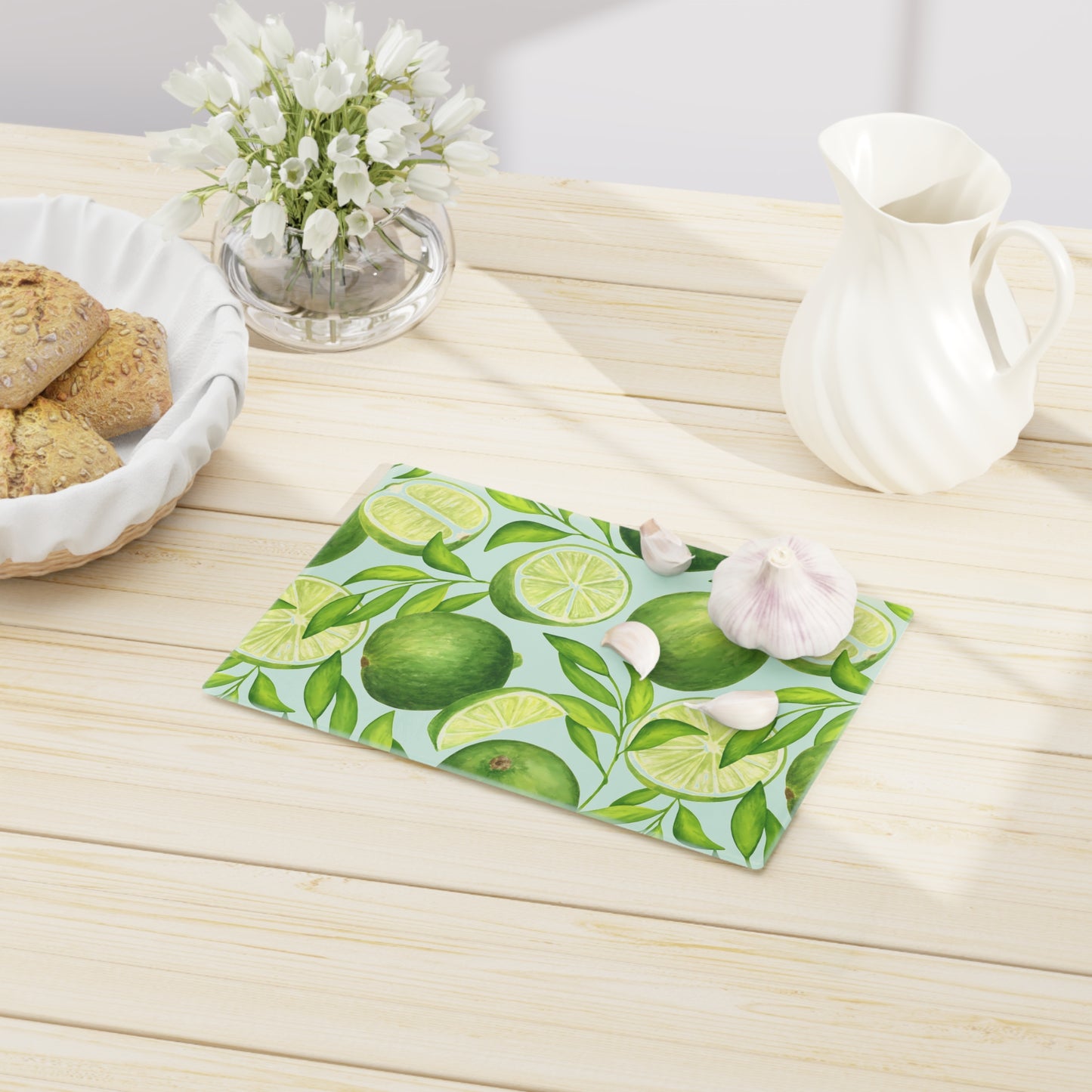 Lime Slice Cutting Board - Tropical Kitchen Decor, Ideal for Gift, Summer Parties, Wedding Registration, Home Chef Essentials, Food Prep - LOLA VEGAS ART