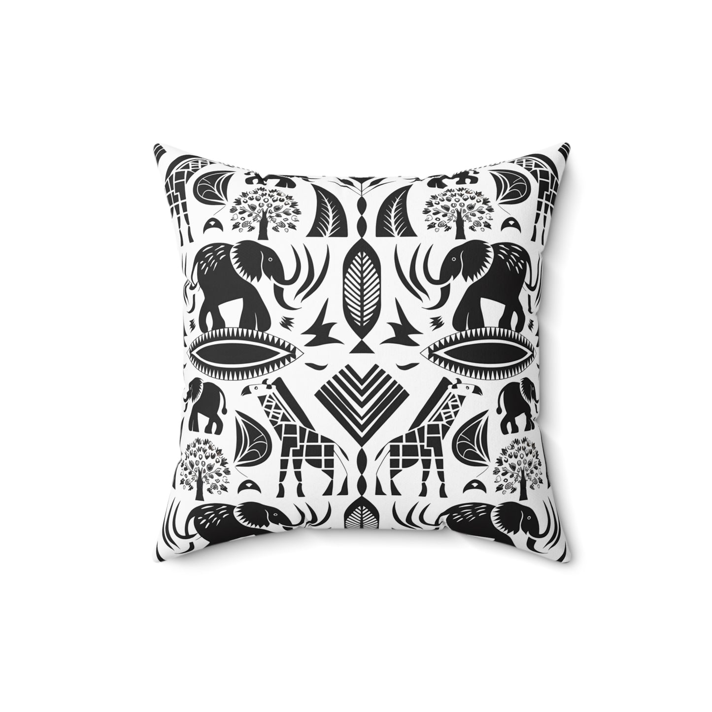 Safari Animal Print Pillow, Decorative Throw Pillow, Africa Inspired Home Decor, Animal Lovers Gift, Jungle Vibes Cushion, Black and White - LOLA VEGAS ART