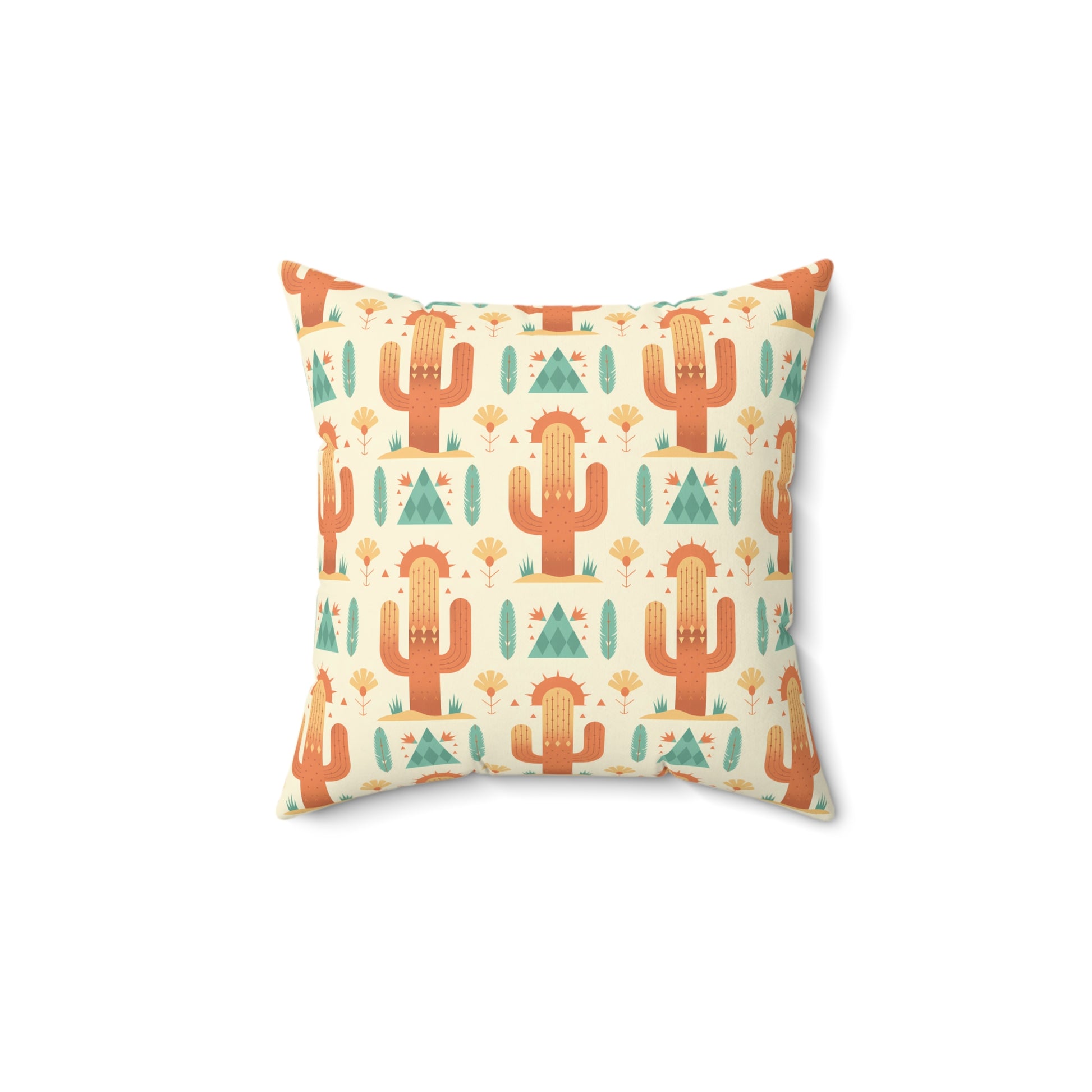 Desert Cactus Throw Pillow, Boho Home Decor, Cozy Living Room Accent, Southwest Style Cushion, Great for Spring & Summer - LOLA VEGAS ART