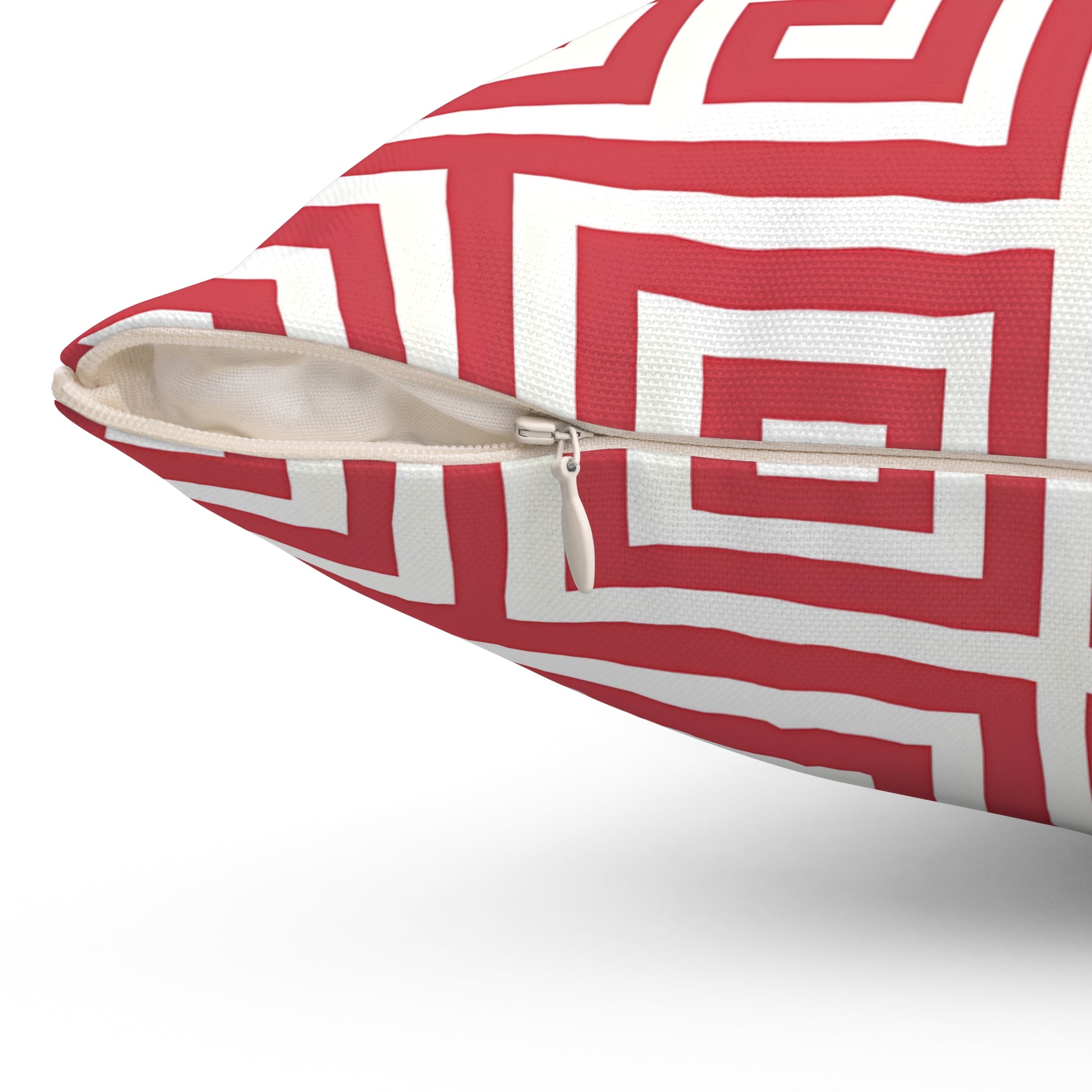 Chic Geometric Throw Pillow | Modern Home Decor Accent, Sofa Pillow, Unique Gift Idea, Red and White Cushion, Interior Design - LOLA VEGAS ART