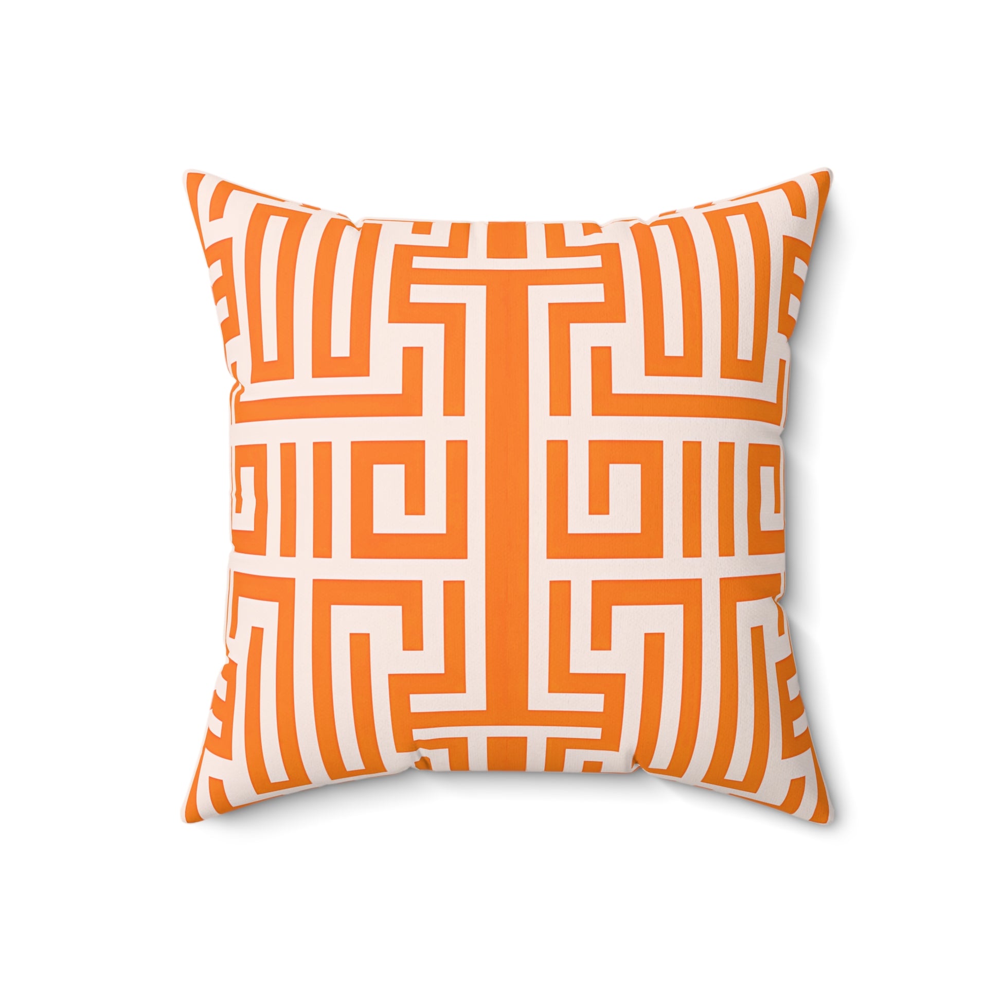 Geometric Patterned Pillow, Bright Orange Accent Cushion for Home Decor, Modern Throw Pillow for Living Room, Cozy Gift Idea - LOLA VEGAS ART
