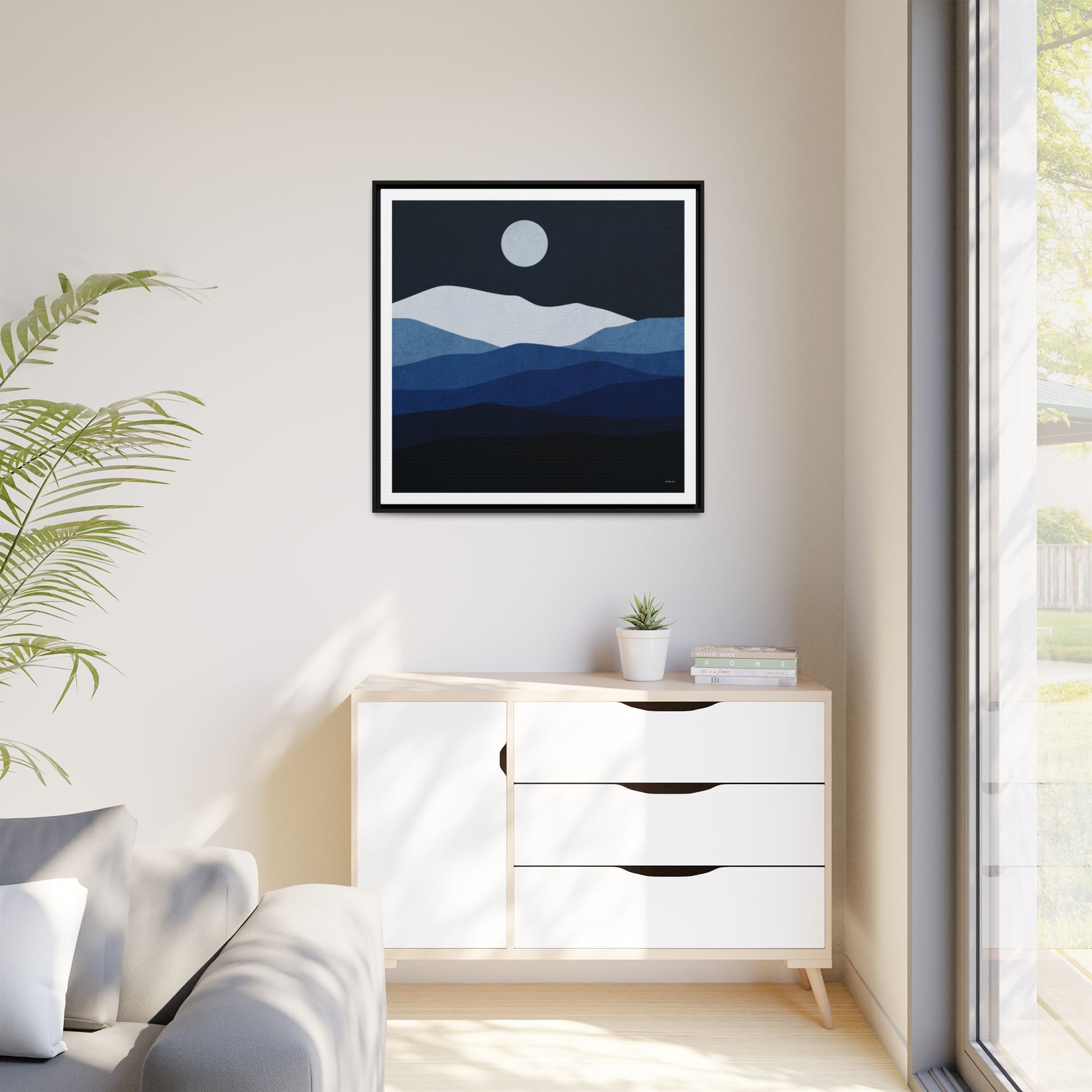 Framed Canvas Art, Serene Mountain Landscape, Modern Home Decor, Nature Wall Art, Gift for Nature Lovers, Interior Design - LOLA VEGAS ART