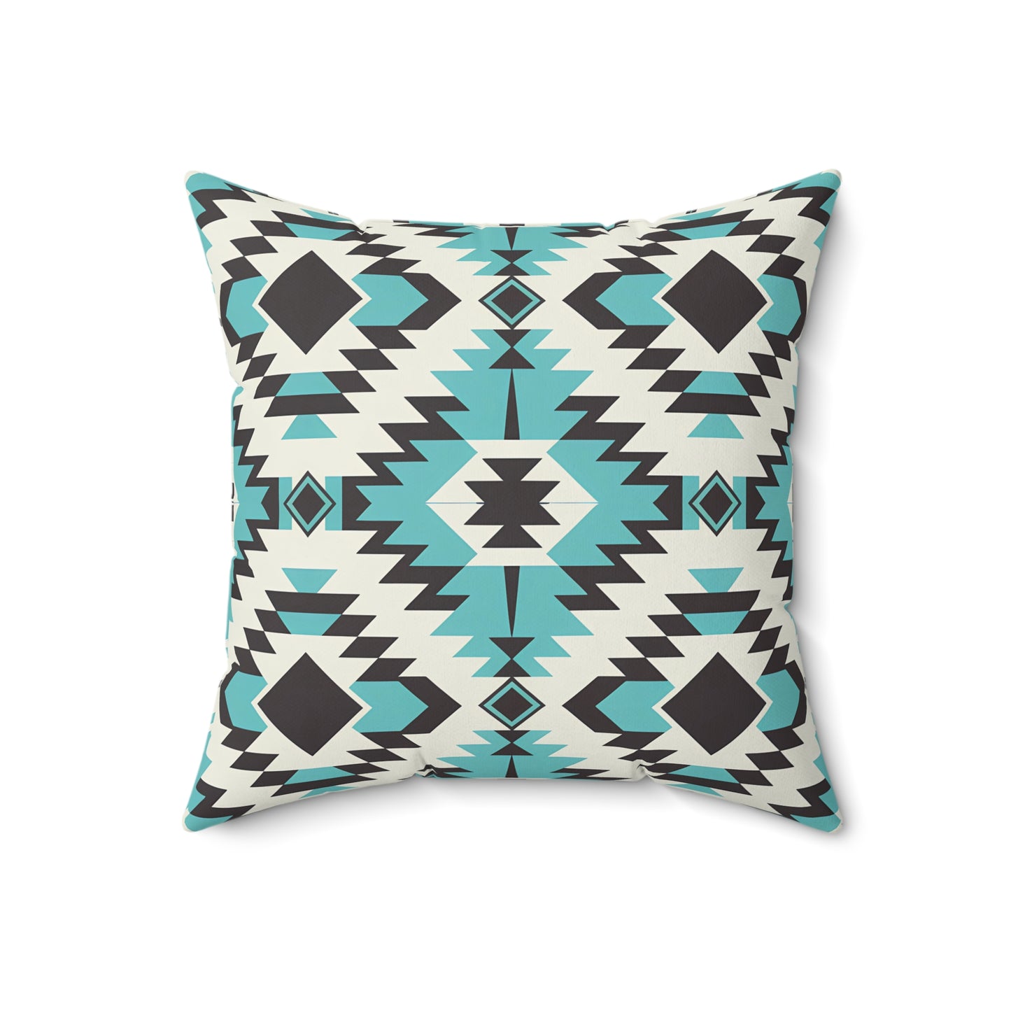 Turquoise and Black Bohemian Pillow, Cozy Home Decor, Tribal Cushion, Living Room Accent, Gift for Boho Lovers, Modern Home Accessories