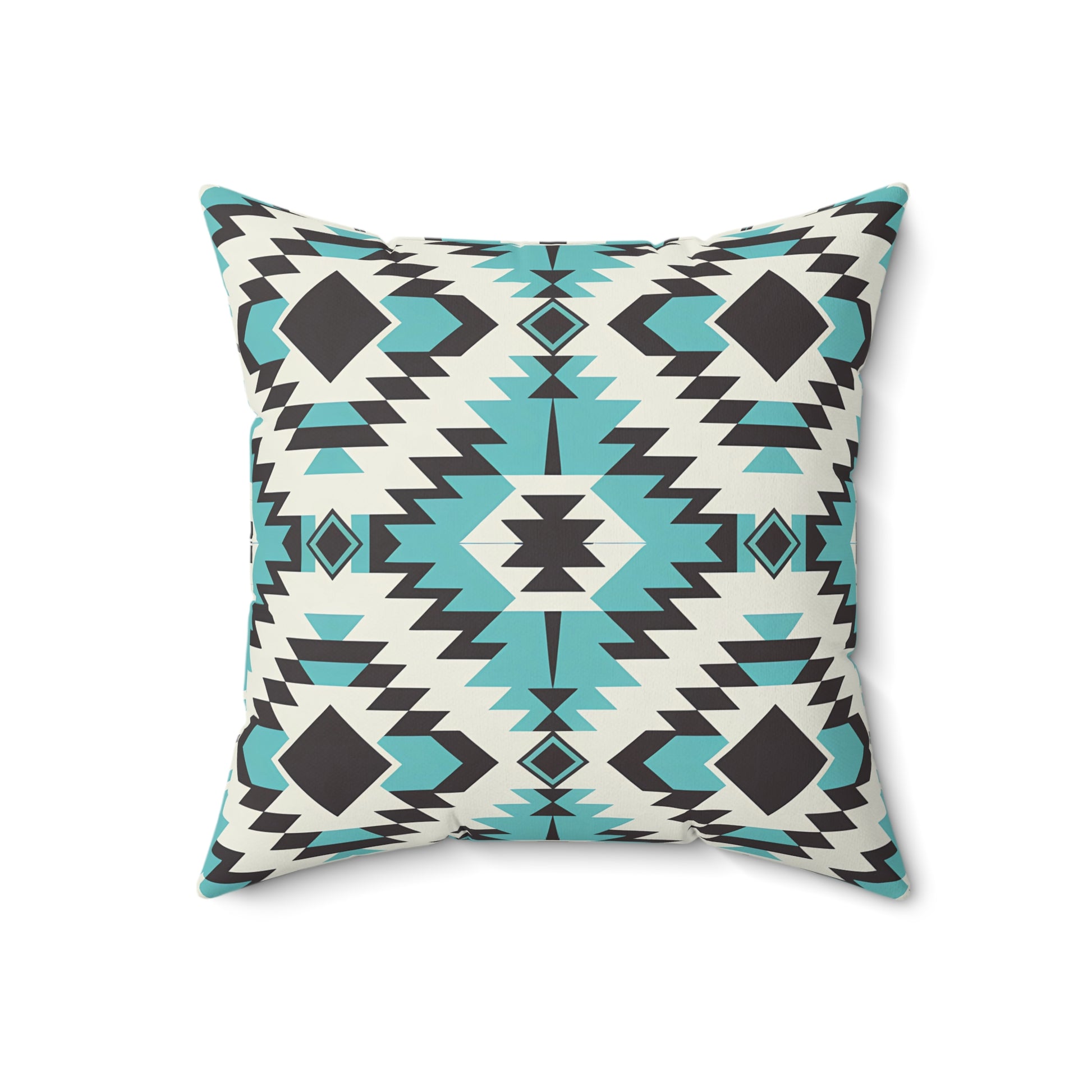 Turquoise and Black Bohemian Pillow, Cozy Home Decor, Tribal Cushion, Living Room Accent, Gift for Boho Lovers, Modern Home Accessories - LOLA VEGAS ART