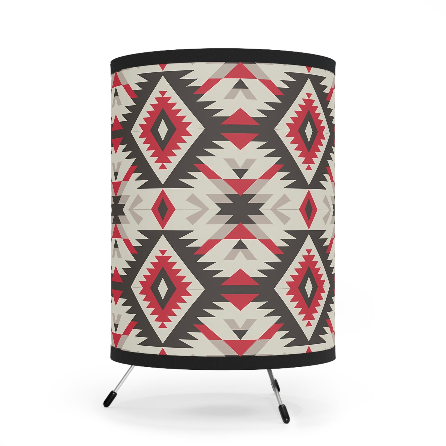 Tribal Pattern Tripod Lamp, Boho Home Decor, Adjustable Lighting for Living Room, Unique Gift for Housewarming, Nightstand Light - LOLA VEGAS ART