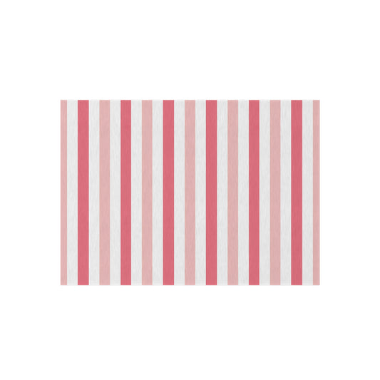 Light Pink Medium Pink and White Stripe Outdoor/Indoor Rug | Patio Mat