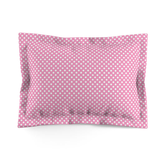 Pink White Polka Dot Pillow Sham | Microfiber