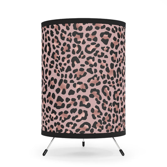 Table Lamp, Pink Black Leopard Print, Hollywood Regency Glam Decor, US CA Plug, High-Res Shade, Feminine Bedroom Lighting, Girly Home - LOLA VEGAS ART