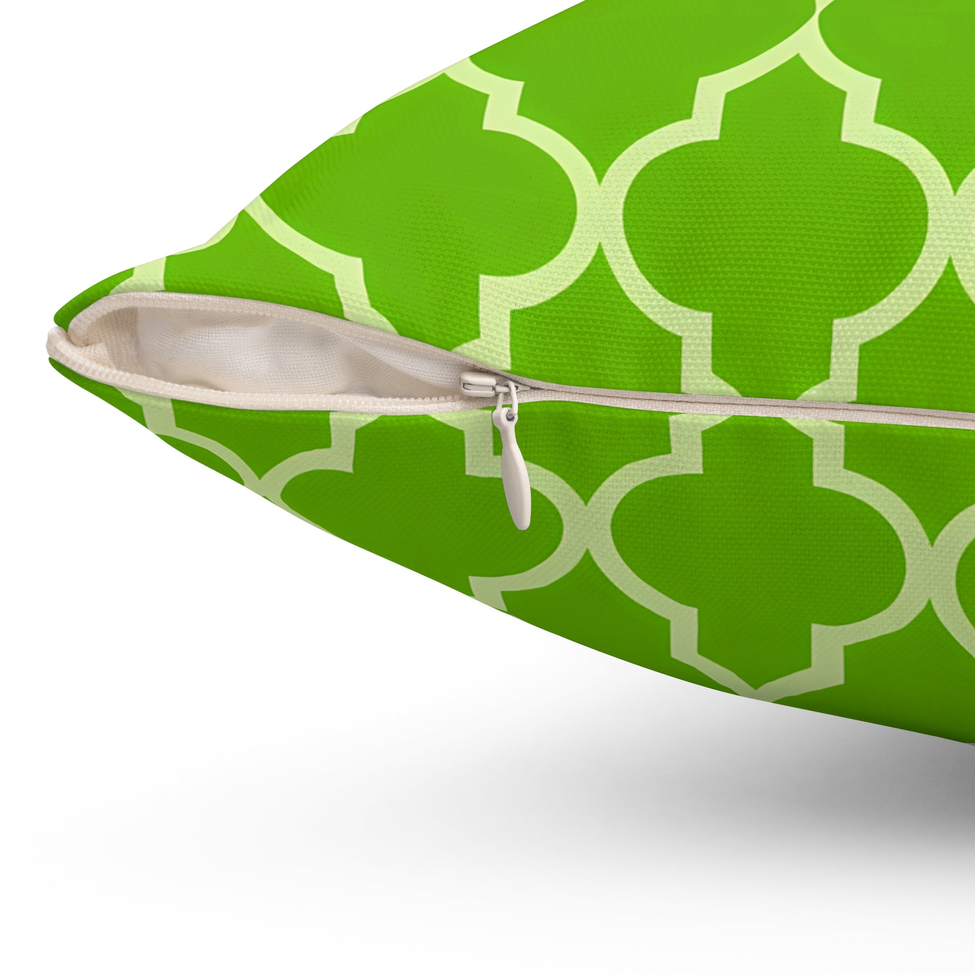 Vibrant Green Decorative Pillow, Modern Home Decor, Living Room Cushion, Stylish Pillow, Sofa Accent, Birthday Gift, Moroccan Quatrefoil - LOLA VEGAS ART