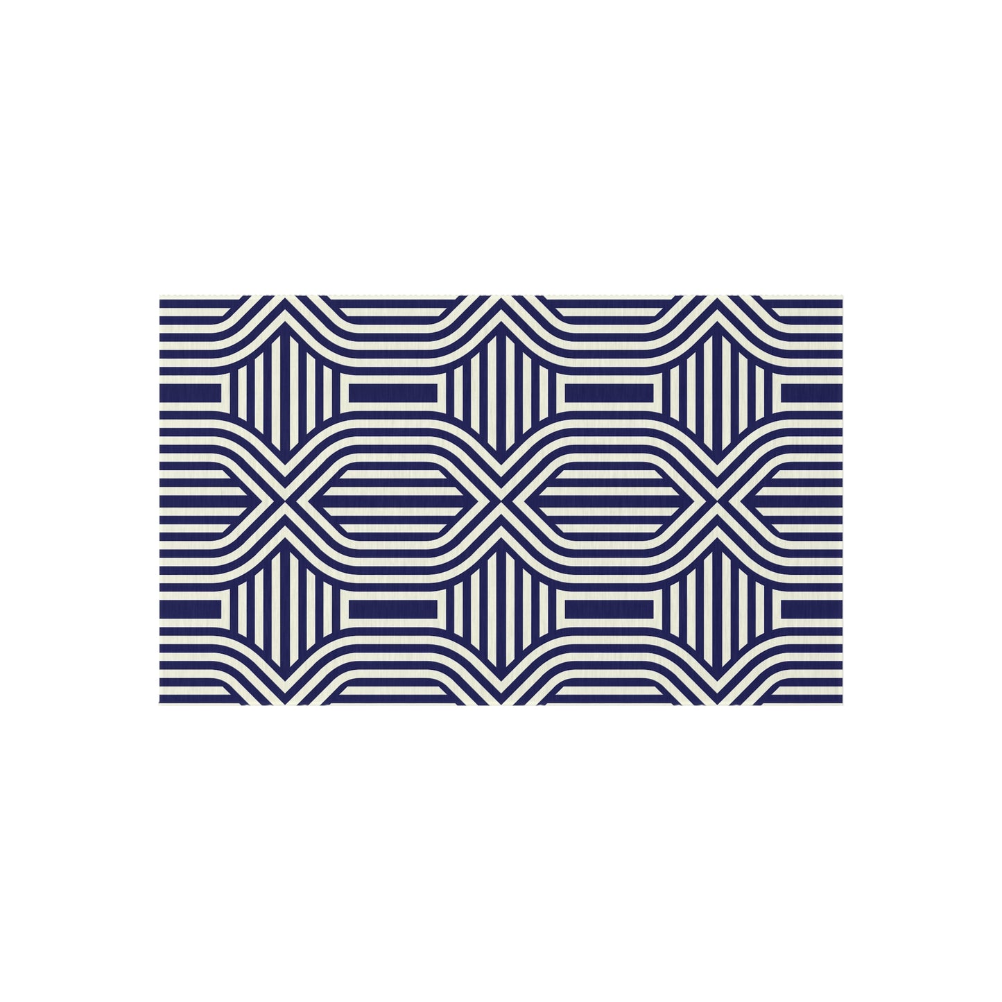 Navy and White Stylish Outdoor Rug, Patio Decor, Garden Mat, Indoor-Outdoor Area Rug, Beach Blanket, Porch Accent, Home Decoration - LOLA VEGAS ART