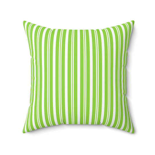 Vibrant Green Striped Pillow | Modern Home Decor, Couch Cushion, Decorative Throw Pillow, Gift for Nature Lovers, Spring Accent - LOLA VEGAS ART