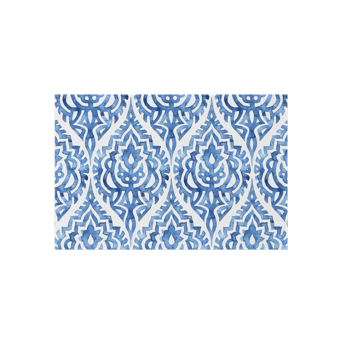 Outdoor/Indoor Rug in Elegant Blue Pattern, Patio Decor, Garden Style, Camping Accessory, Indoor/Outdoor Mat - LOLA VEGAS ART
