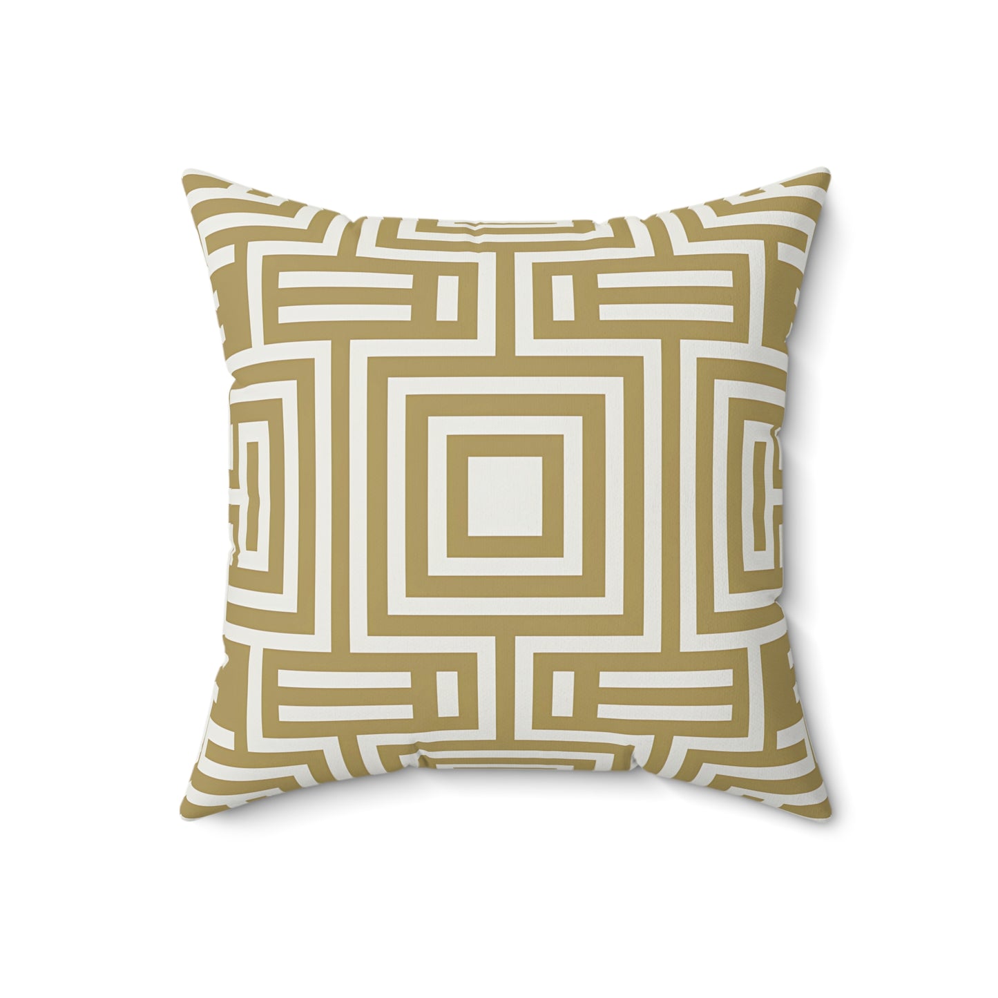 Tan and White Geometric Patterned Pillow, Decorative Cushion, Modern Home Decor, Gift for Homeowners, Stylish Throw Pillow