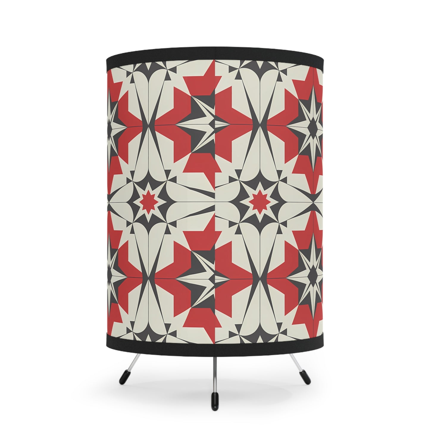 Stylish Tripod Lamp with Geometric Pattern, Modern Decor for Living Rooms, Home Lighting, Festival Gift, Bohemian Style - LOLA VEGAS ART