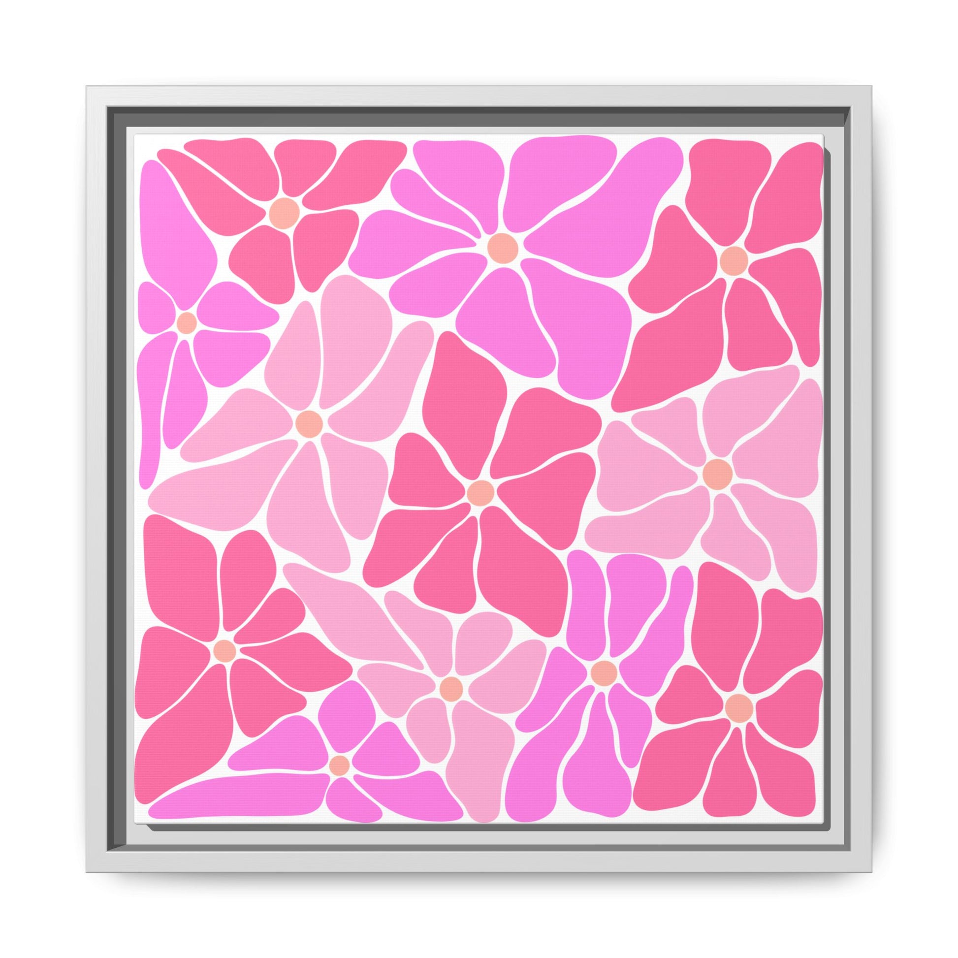 Pink Floral Wall Art, Framed Canvas Decor for Home, Vibrant Flower Print, Ideal Gift for Mother's Day, Spring Decor - LOLA VEGAS ART