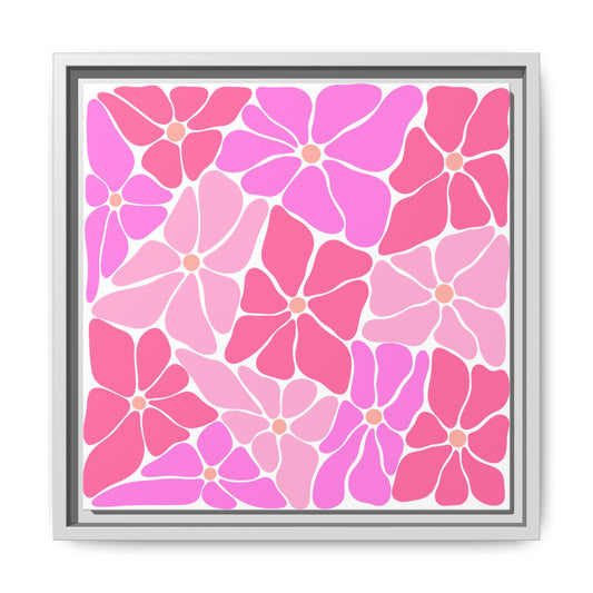Pink Floral Wall Art, Framed Canvas Decor for Home, Vibrant Flower Print, Ideal Gift for Mother's Day, Spring Decor - LOLA VEGAS ART