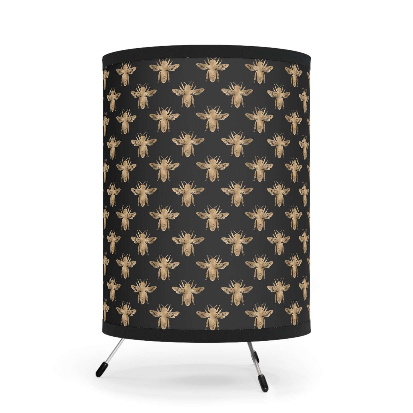 Bee Pattern Tripod Lamp - Unique Home Decor, Stylish Lighting, Insect Lover Gift, Modern Design, Interior Accents, Cozy Atmosphere