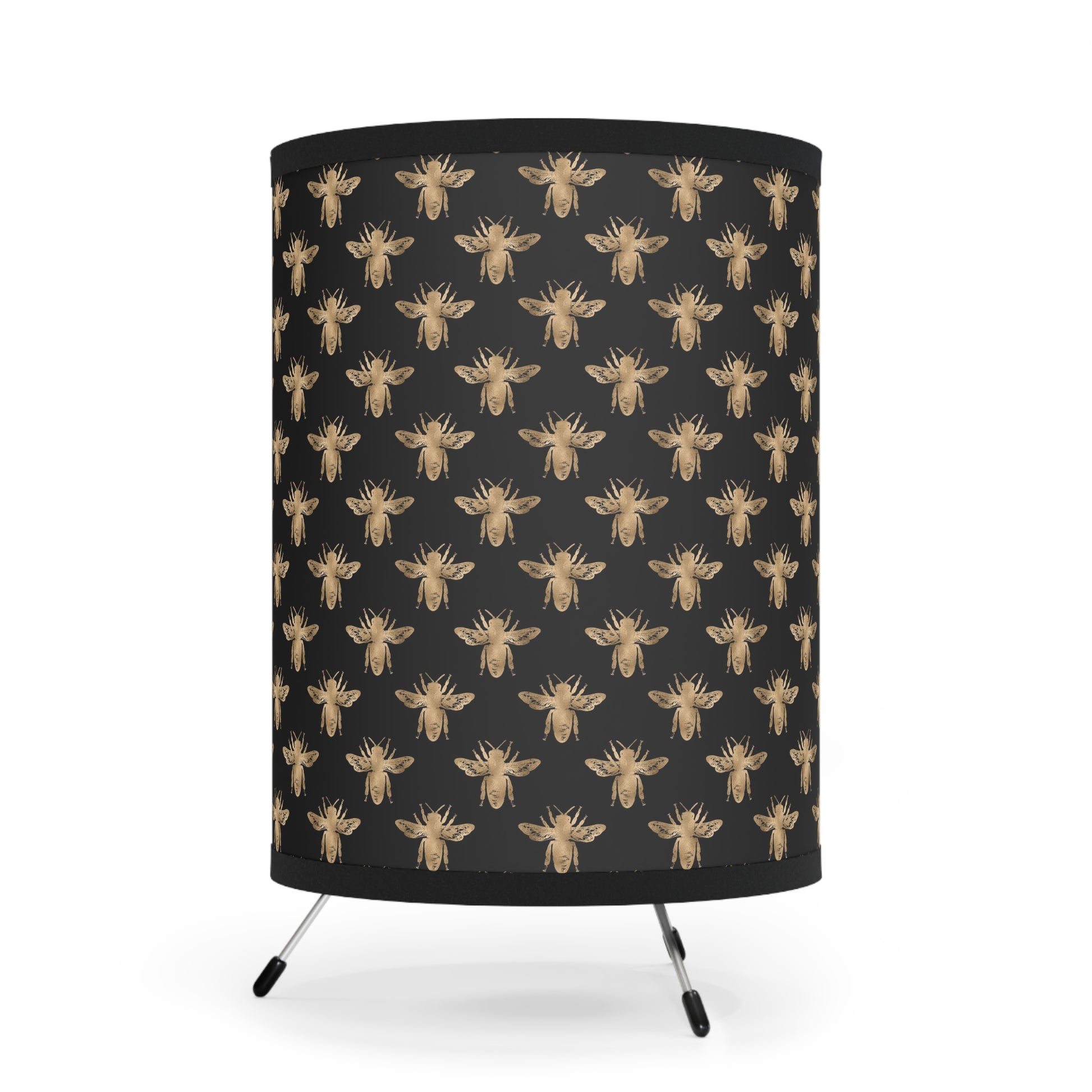 Bee Pattern Tripod Lamp - Unique Home Decor, Stylish Lighting, Insect Lover Gift, Modern Design, Interior Accents, Cozy Atmosphere - LOLA VEGAS ART