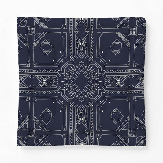 Geometric Navajo Pattern Cotton Comforter | Navy Tribal Diamond Design