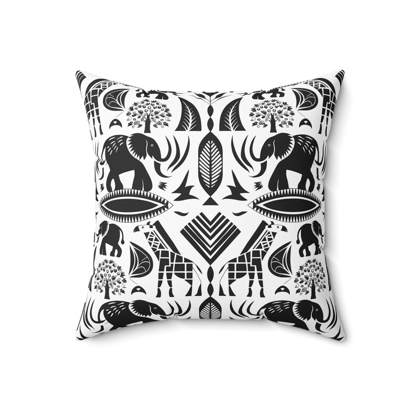 Safari Animal Print Pillow, Decorative Throw Pillow, Africa Inspired Home Decor, Animal Lovers Gift, Jungle Vibes Cushion, Black and White - LOLA VEGAS ART
