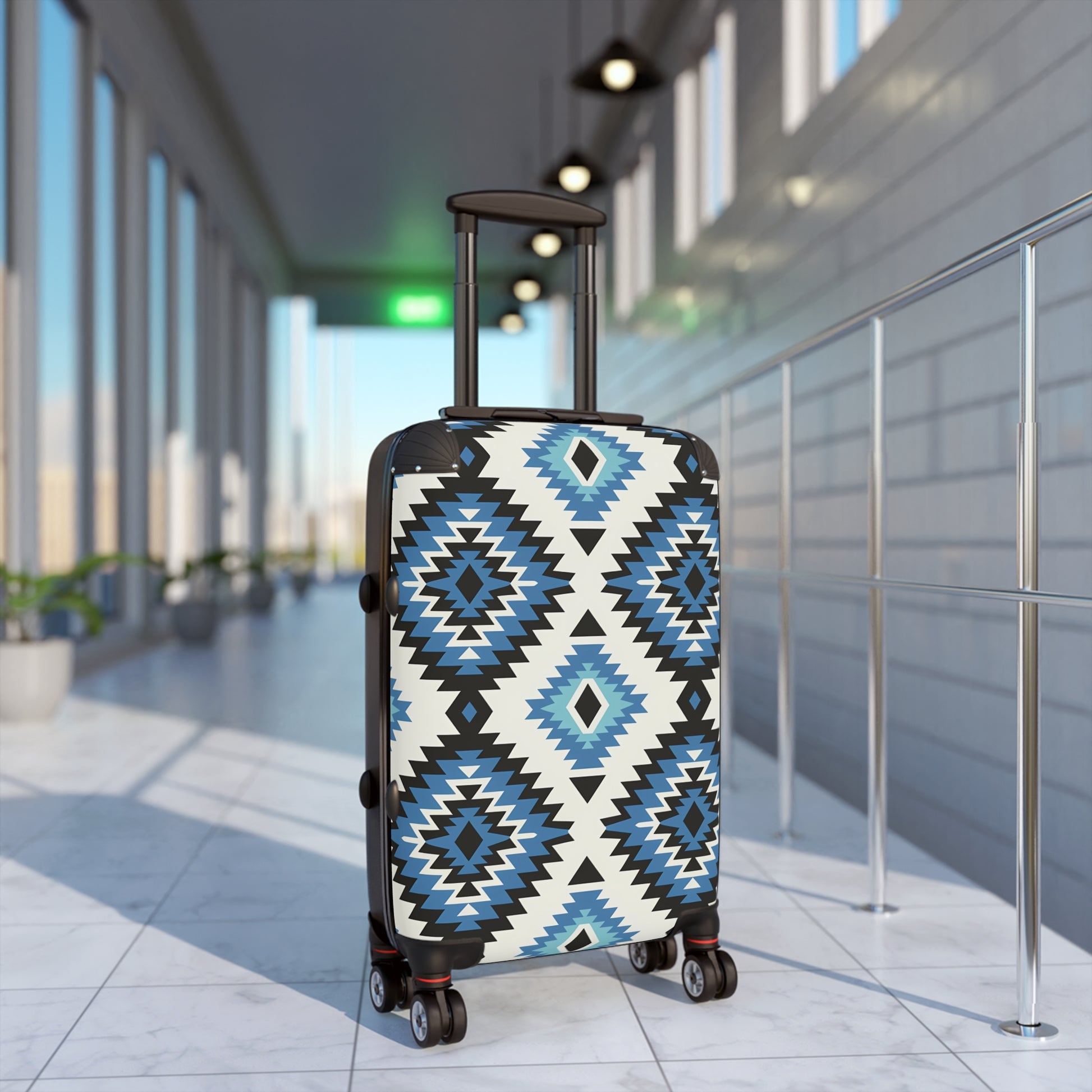Trendy Suitcase with Geometric Design, Luggage for Travelers, Stylish Carry-On for Vacations, Unique Travel Gift, Adventure Ready - LOLA VEGAS ART