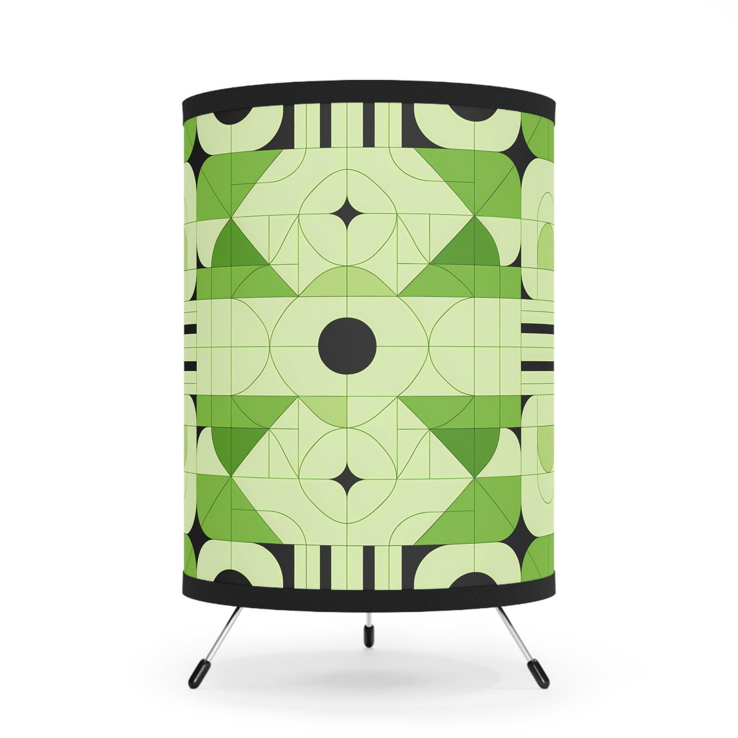 Geometric Tripod Lamp, Modern Lighting, Home Decor, Unique Lamp Shade, Green Accent Light, Gift for Homeowners, Stylish Nightstand - LOLA VEGAS ART