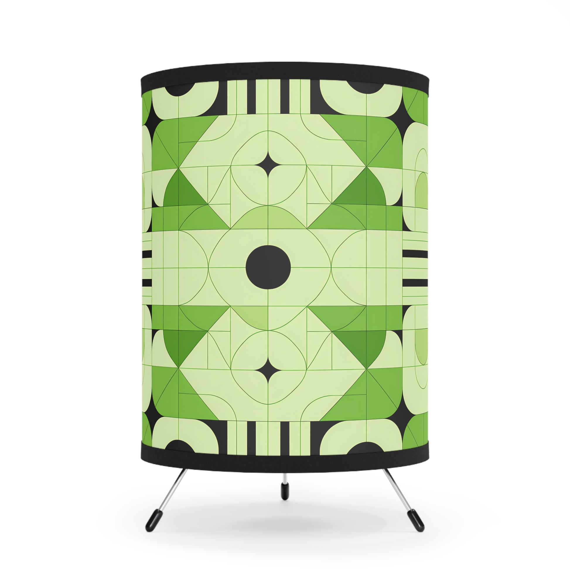 Geometric Tripod Lamp, Modern Lighting, Home Decor, Unique Lamp Shade, Green Accent Light, Gift for Homeowners, Stylish Nightstand - LOLA VEGAS ART