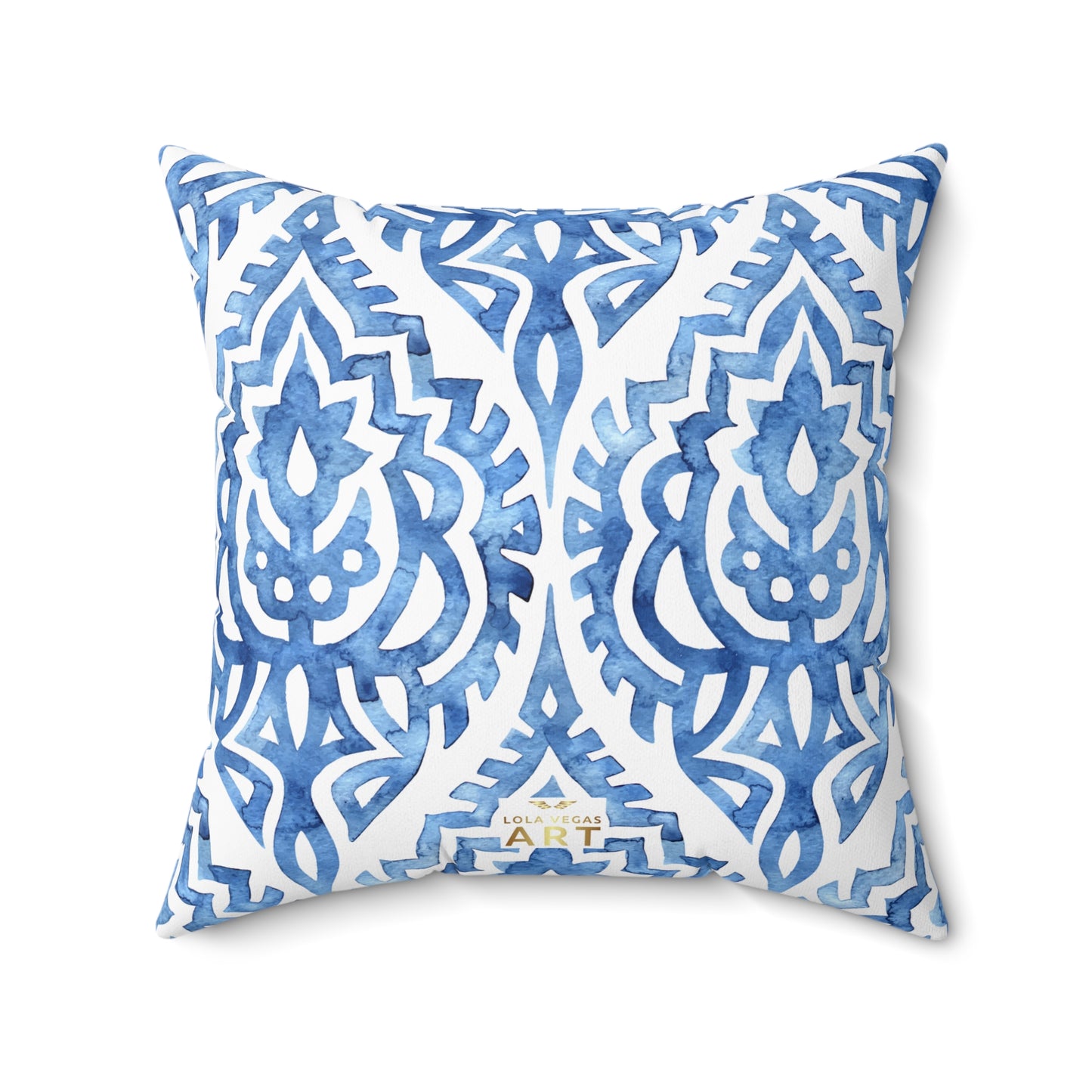 Boho Blue Decorative Pillow, Cozy Home Decor, Modern Accent Cushion, Gift for Her, Living Room Throw Pillow