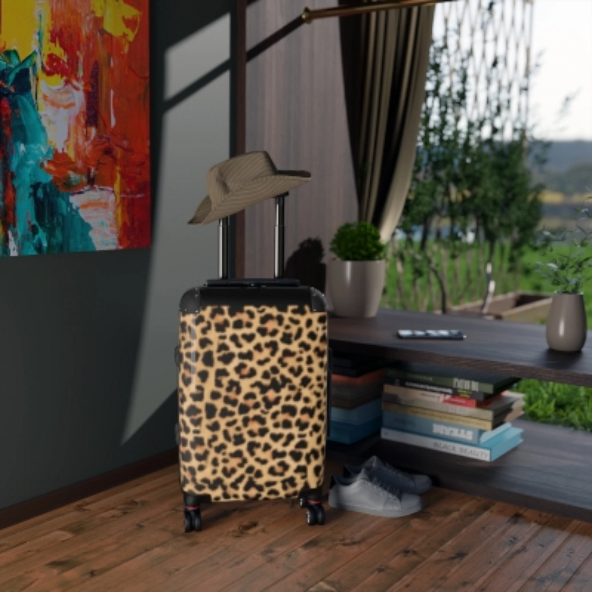 Leopard Print Suitcases in three sizes. - LOLA VEGAS ART