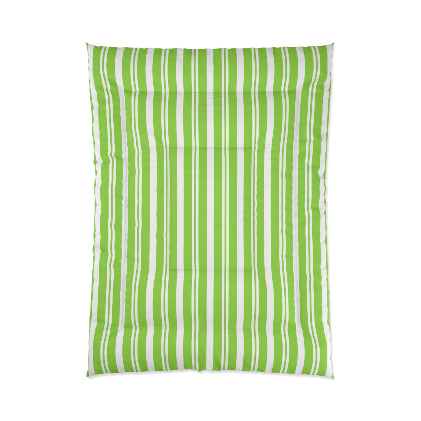 Fresh Green Striped Comforter, Cozy Bedroom Decor, Summer Bedding, Modern Quilt, Eco-Friendly Home Textile, Gift for Nature Lovers - LOLA VEGAS ART