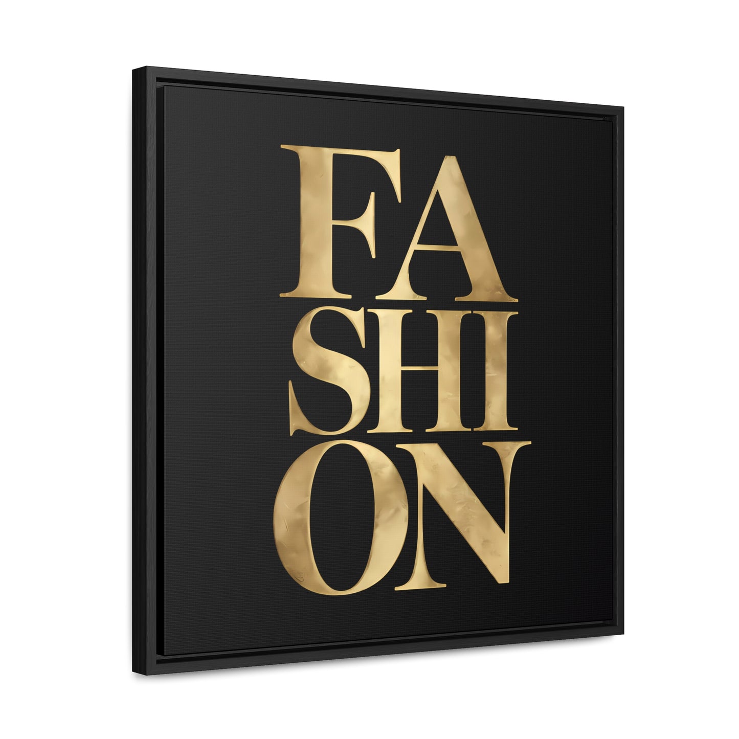 Fashion Wall Art, Stylish Gallery Canvas Wraps, Square Frame, Home Decor, Gift for Fashionistas, Glamorous Black and Gold Wall Hanging - LOLA VEGAS ART