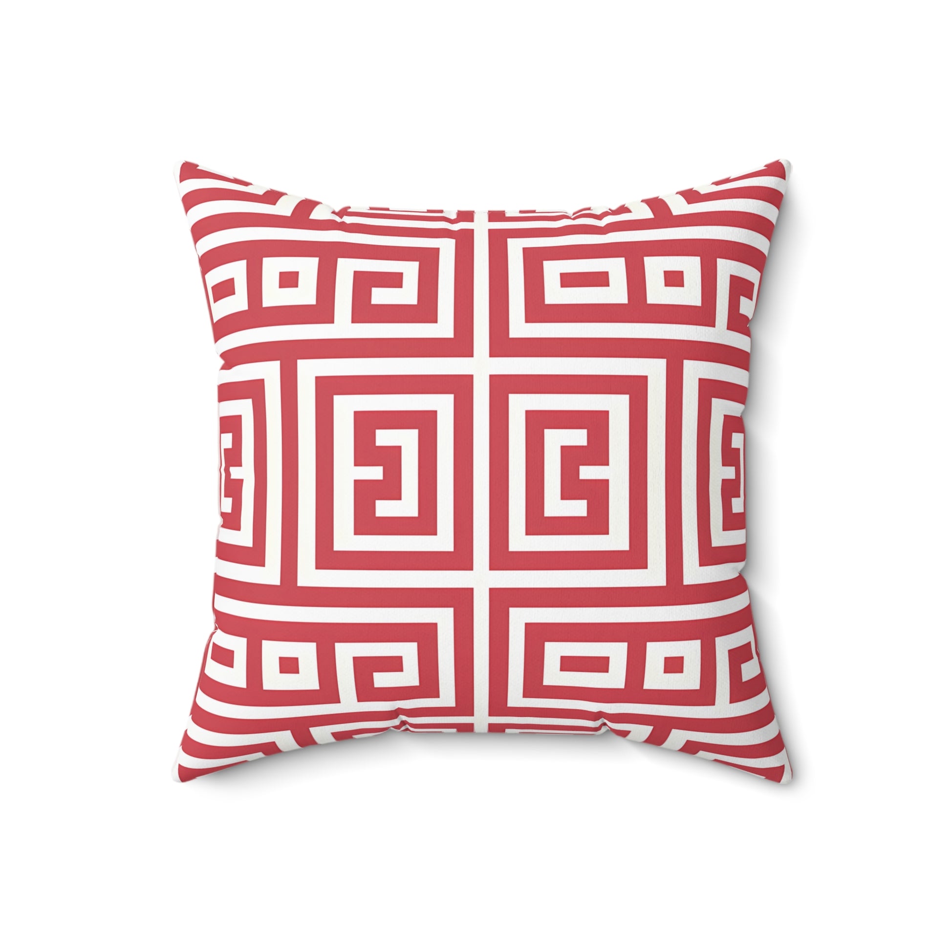 Chic Geometric Throw Pillow | Modern Home Decor Accent, Sofa Pillow, Unique Gift Idea, Red and White Cushion, Interior Design - LOLA VEGAS ART