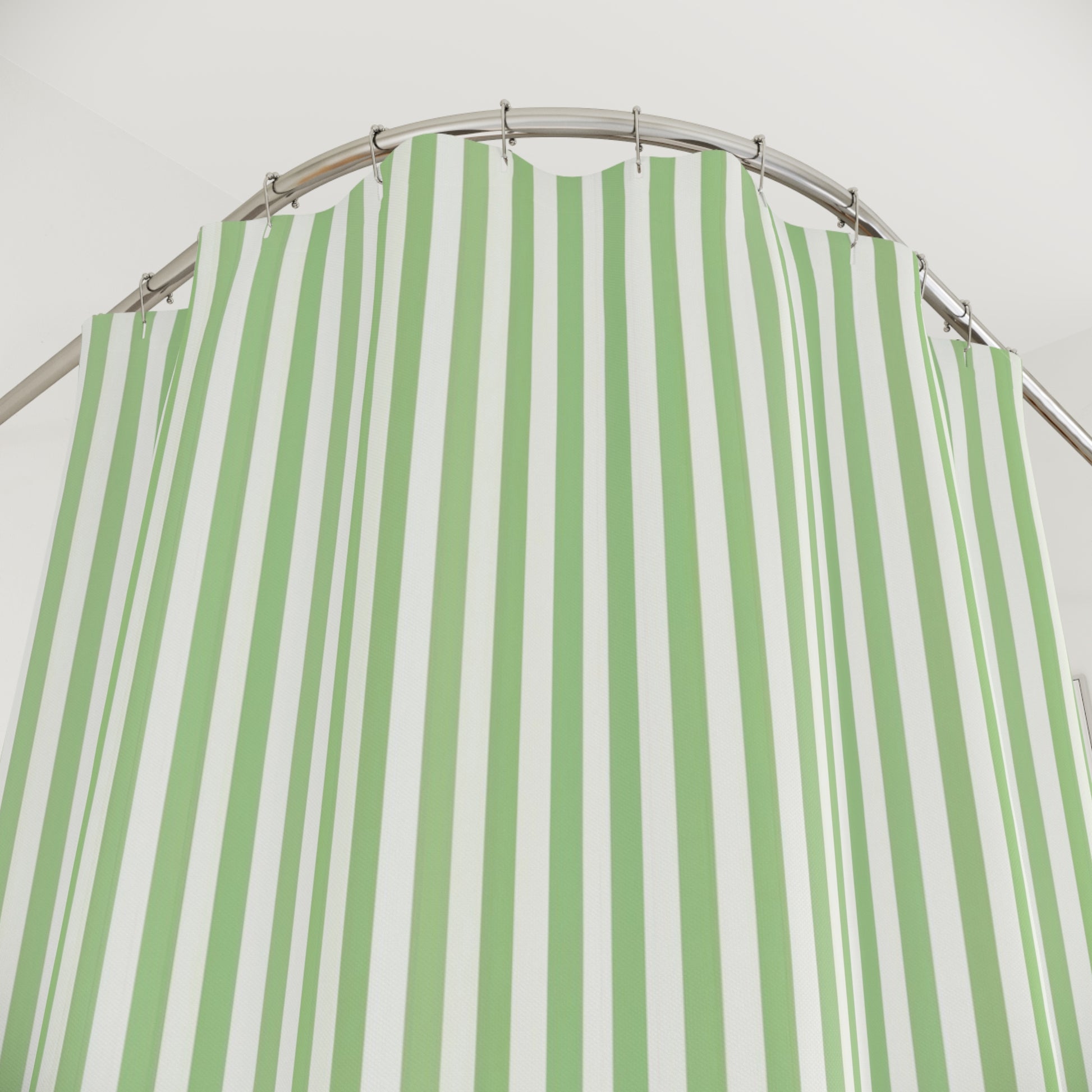Fresh Green Vertical Stripe Shower Curtain, Nautical Bathroom Decor, Eco-Friendly Home Accessory, Perfect for Spring Refresh, Gift Idea for - LOLA VEGAS ART