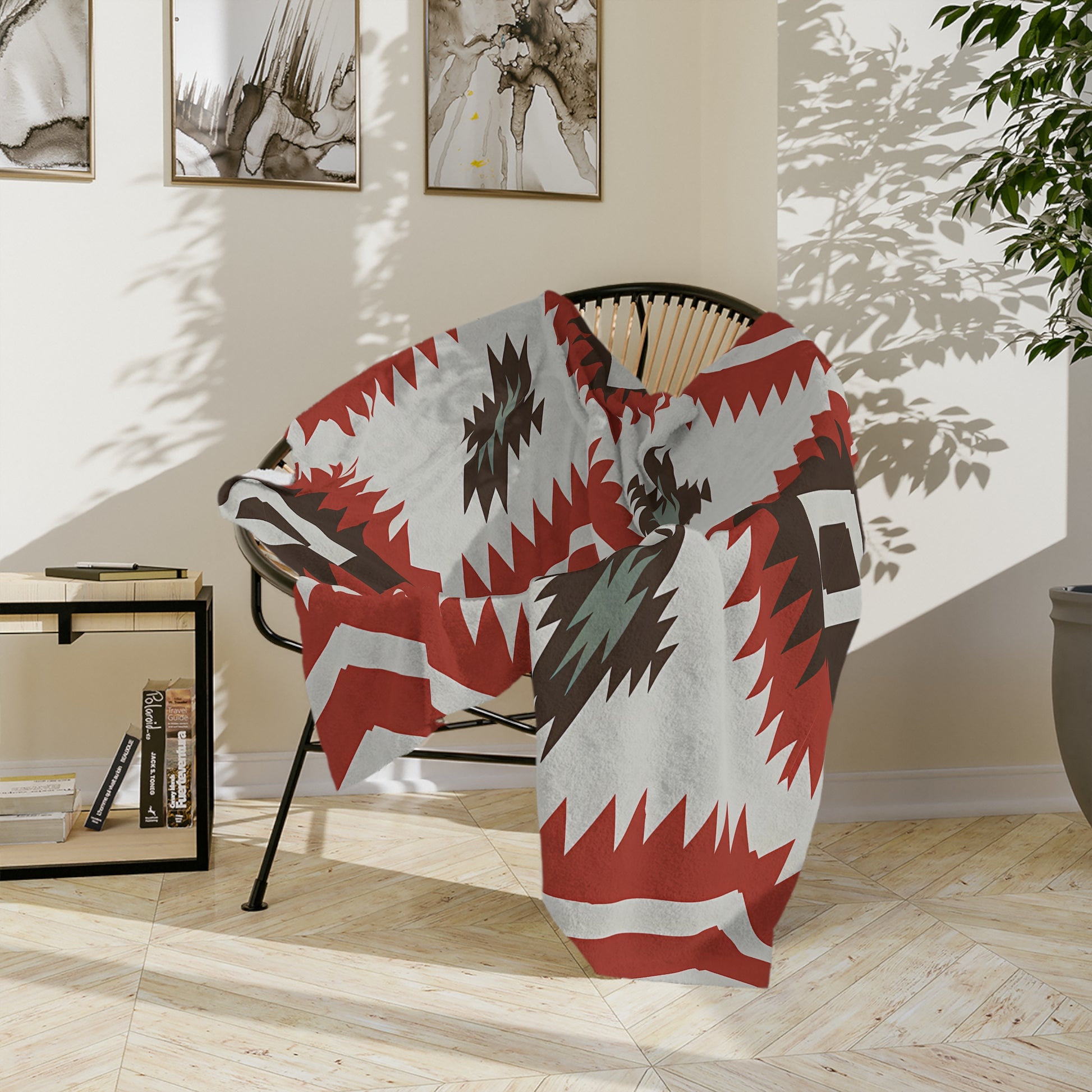 Southwestern Pattern Velveteen Microfiber Blanket, Cozy Throw for Home Decor, Cabin and Living Room, Gift for All Occasions, Warm and Soft - LOLA VEGAS ART